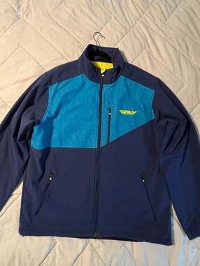 Fly Racing Men's Checkpoint Softshell Full Zip Jacket - Blue/Navy - Size 2XL